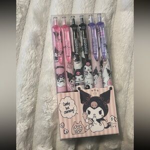 NEW! Sanrio Kuromi Ball Point Pens • 6 pack